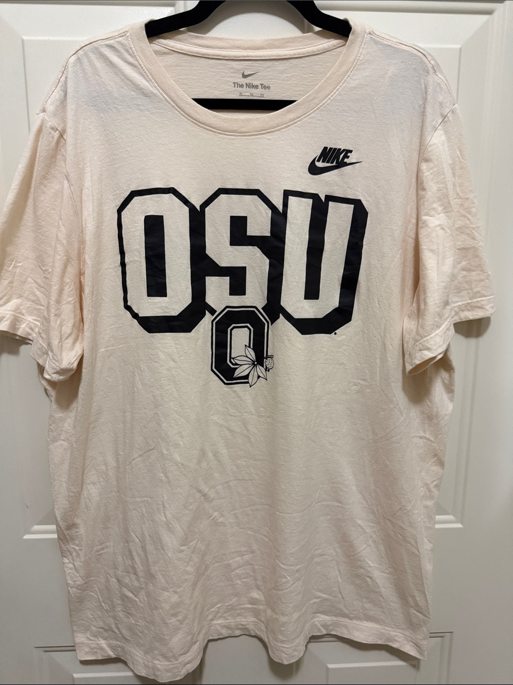 Nike Men’s OSU Graphic T-Shirt in Light Cream with Black Print